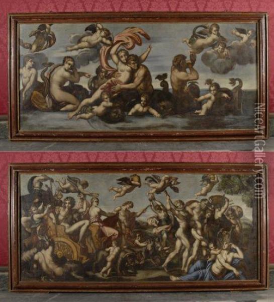 Il Trionfo Di Bacco Ed Il Trionfo Di Galatea Oil Painting - Antonio Carracci