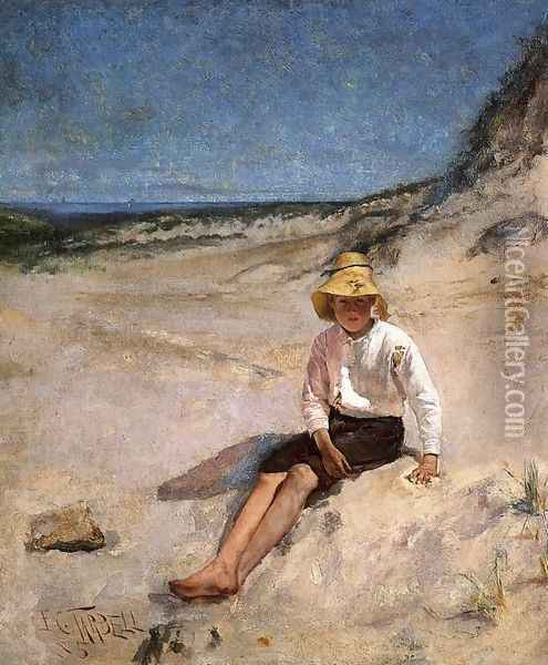 Boy on the Beach Oil Painting - Edmund Charles Tarbell