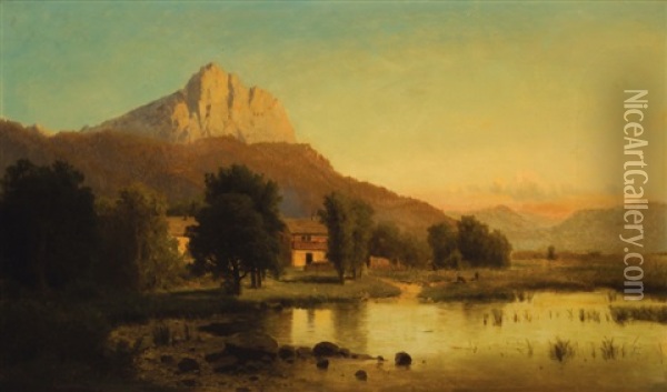 Romanticka Krajina Oil Painting - Adolf Chwala