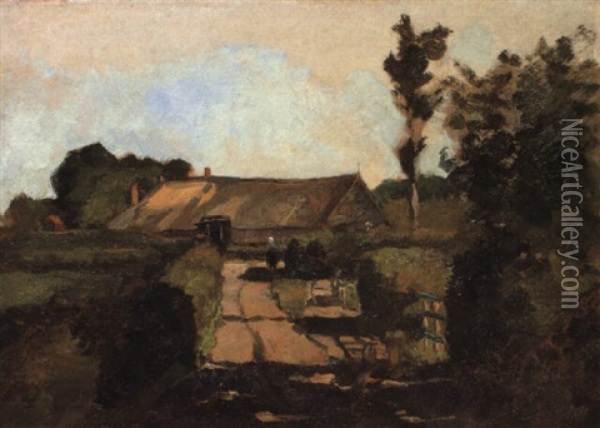 A View Of A Farm Oil Painting - Piet Mondrian