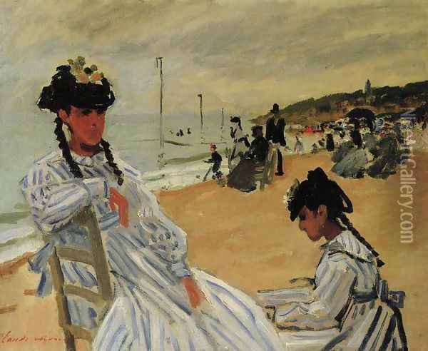 On The Beach At Trouville Oil Painting - Claude Oscar Monet