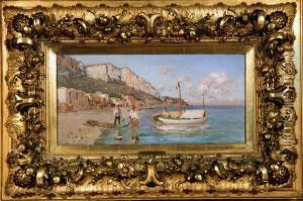 Marina Di Capri Oil Painting - Giuseppe Laezza