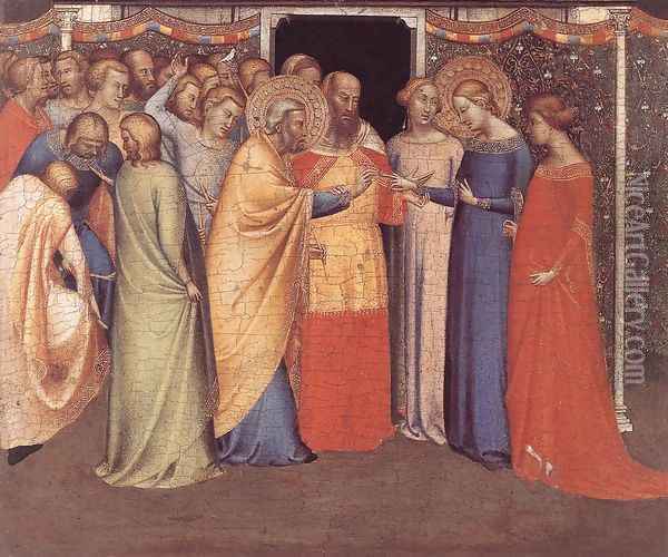 The Marriage of the Virgin 1336-40 Oil Painting - Bernardo Daddi