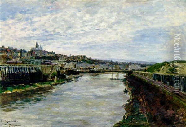 A View Of Boulogne Oil Painting - Edmond Marie Petitjean