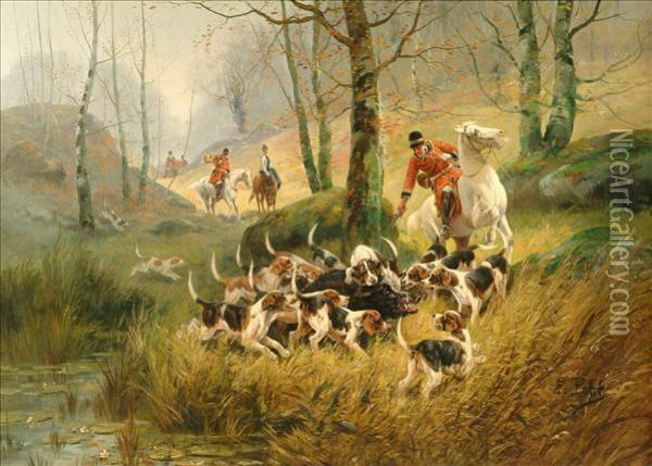 The Boar Hunt Oil Painting - Eugene Petit