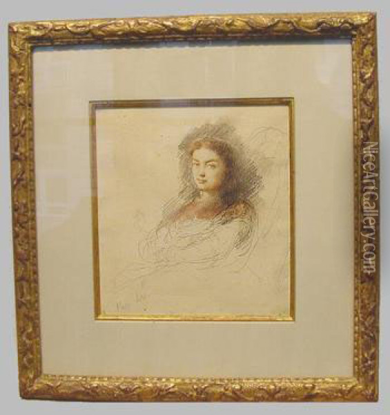 Portrait Drawing Of A Woman Oil Painting - Ignace Henri Jean Fantin-Latour