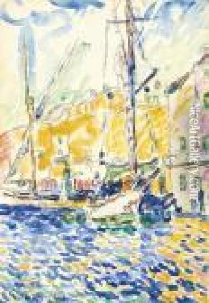 Voiliers Dans Le Port De Saint-tropez Oil Painting - Paul Signac