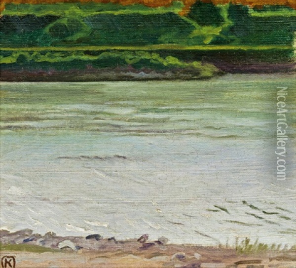 Mondnacht An Der Donau (wachau) Oil Painting - Koloman (Kolo) Moser