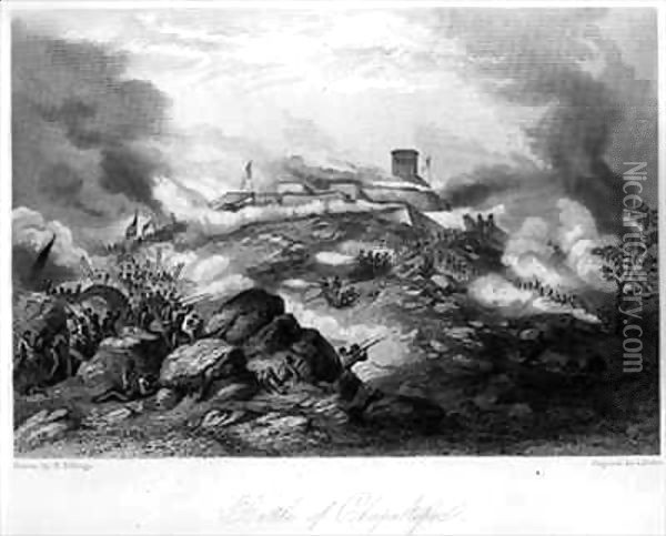 The Battle of Chapultepec Oil Painting - Hammatt Billings