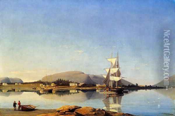Entrance to Somes Sound from Southwest Harbor Oil Painting - Fitz Hugh Lane