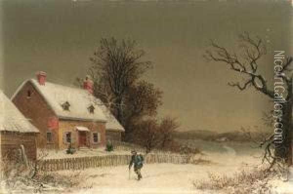 A Snowy Day Oil Painting - William Velde Van De Bonfield
