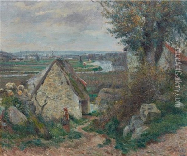 The Banks Of The Oise Oil Painting - Victor Alfred Paul Vignon
