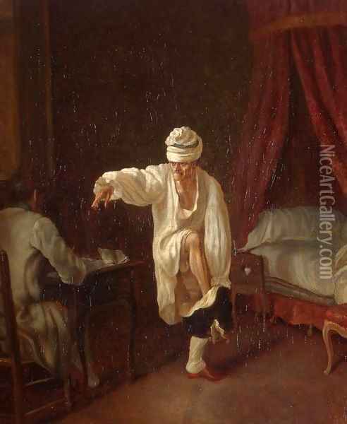 Voltaire's Morning Oil Painting - Jean Huber