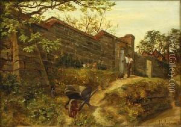 The Old Garden Oil Painting - Joseph Langsdale Pickering