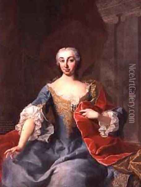 Katherina Countess Harrach nee Countess Bouqnoy wife of Count Karl Anton von Harrach Oil Painting - Martin II Mytens or Meytens