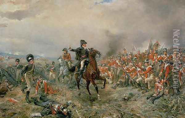 The Duke of Wellington at Waterloo Oil Painting - Robert Alexander Hillingford