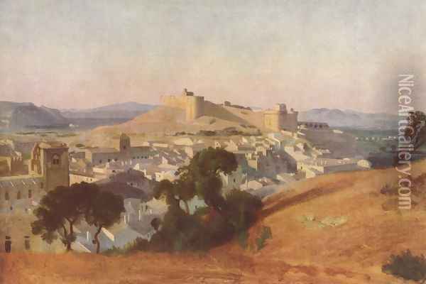 Ansicht von Villeneuve-Lés-Avignon, Das Fort Saint-André Oil Painting - Jean-Baptiste-Camille Corot