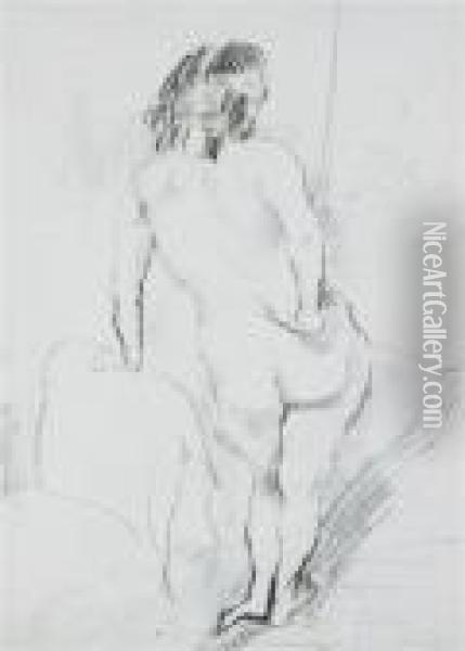 Standing Nude, Seen From Behind Oil Painting - Jules Pascin