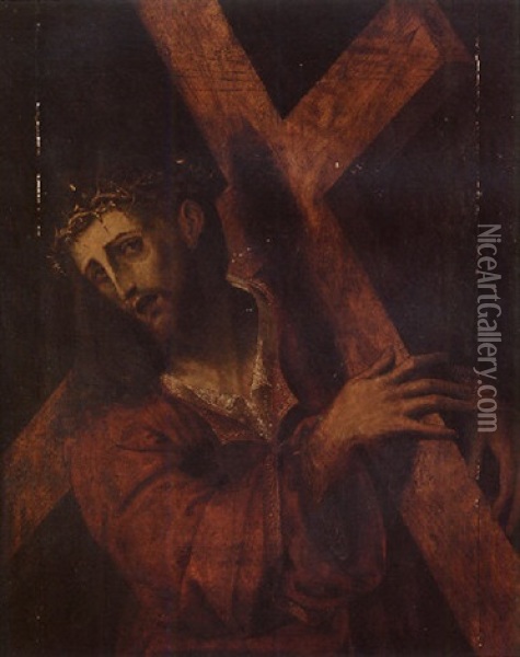 Christ On The Road To Calvary Oil Painting - Pedro Campana