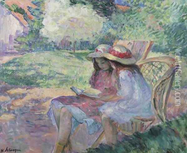 Jeunes filles lisant dans le parc Oil Painting - Henri Lebasque
