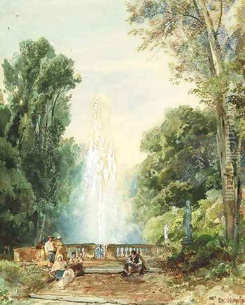 In the park Oil Painting - Oswald Achenbach