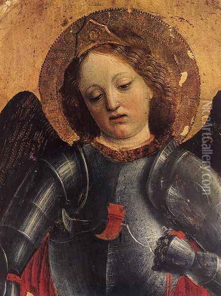 St Michael Archangel (detail) Oil Painting - Vincenzo Foppa