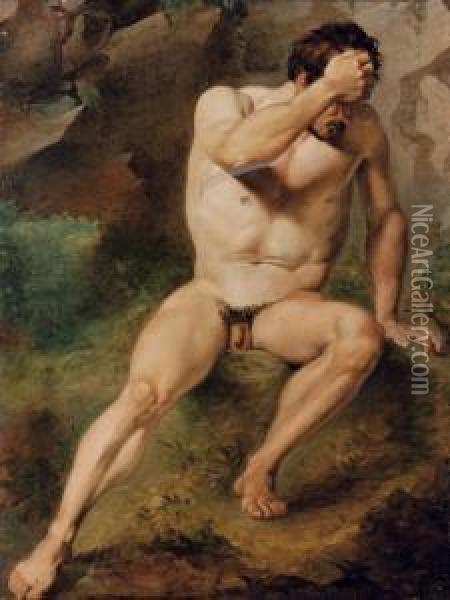 Nudo Virile Oil Painting - Pietro Paoletti