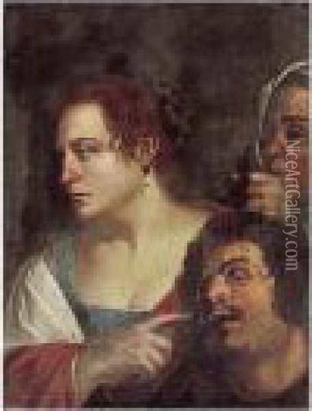 Judith With The Head Of Holofernes Oil Painting - Ludovicus Finsonius (see FINSON, Louis)