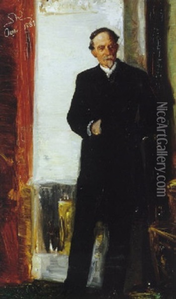 Portraet Af Professor Ferdinand Meldahl Oil Painting - Peder Severin Kroyer
