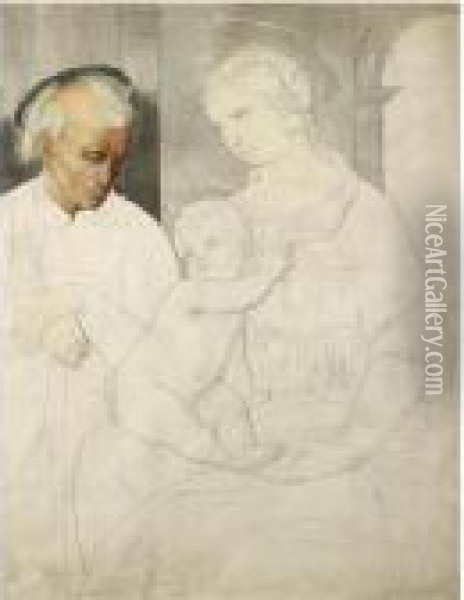 Holy Family Oil Painting - Ilya Efimovich Efimovich Repin