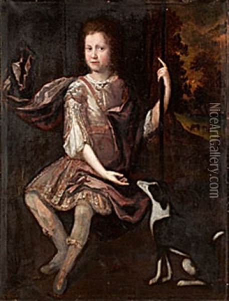 Portratt Av Gosse I Romersk Kladnad Oil Painting - Martin (Martinus I) Mytens