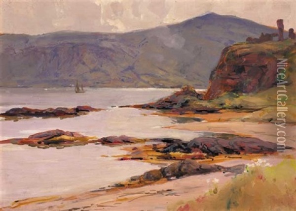 Red Bay Castle, County Antrim Oil Painting - James Humbert Craig