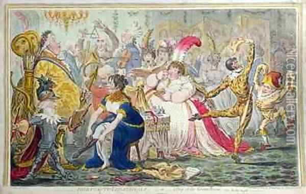 Dilettanti Theatricals or A Peep at the Green Room Oil Painting - James Gillray