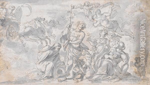 Feast Of Gods Oil Painting - Domenico Maria Canuti