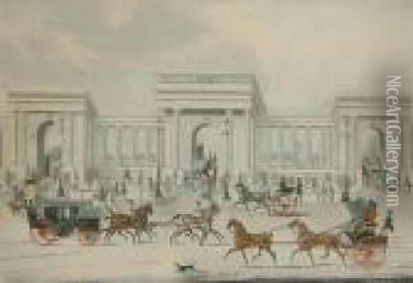 The Grand Entrance To Hyde Park Oil Painting - James Pollard