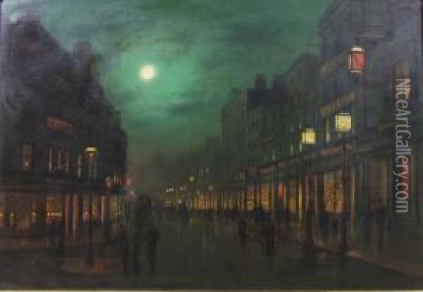 The Strand By Moonlight Oil Painting - Wilfred Jenkins