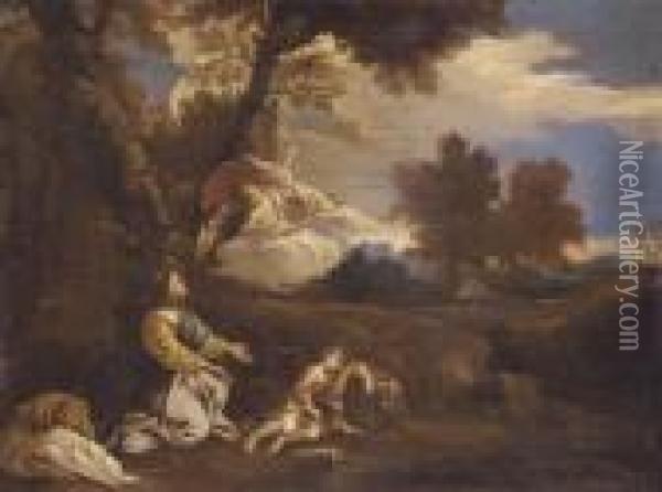 Angel Appears To Hagar And Ishmael Oil Painting - Pier Francesco Mola