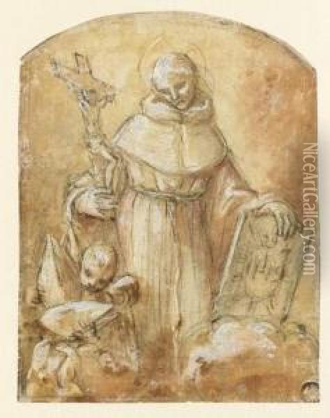 Saint Bernardin De Sienne Oil Painting - Giacomo Cavedone