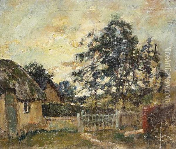 Country Cottage, Longstock Oil Painting - William Mark Fisher