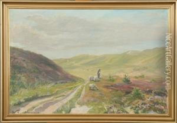 Landscapes From The Moor Oil Painting - Hans Agersnap