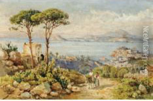 Veduta Del Golfo Di Pozzuoli Dalle Alture Oil Painting - Guglielmo Giusti