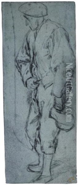 Standing Man Holding A Flagon Oil Painting - Adriaen Jansz van Ostade