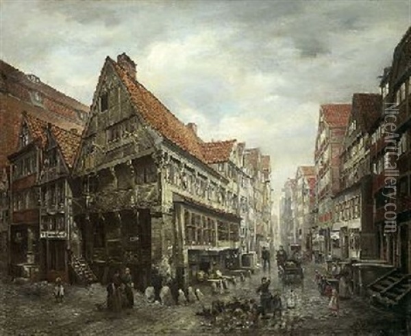 Dovenfleet, Hamburg Oil Painting - Adolphe Behrens