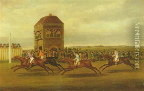 The Newmarket Sweepstakes For 600 Guineas Oil Painting - John Nost Sartorius