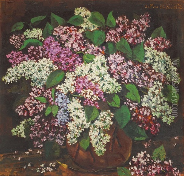 Lilac Oil Painting - Octav Bancila