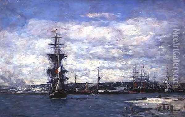 Le Havre c.1864-66 Oil Painting - Eugene Boudin