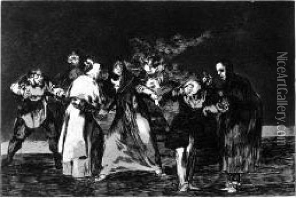 Sanan Cuchilladas Mas No Malas Palabras Oil Painting - Francisco De Goya y Lucientes
