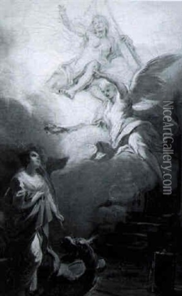 L'apparition Du Christ A Sainte Marthe Oil Painting - Jean Baptiste Henri Deshays