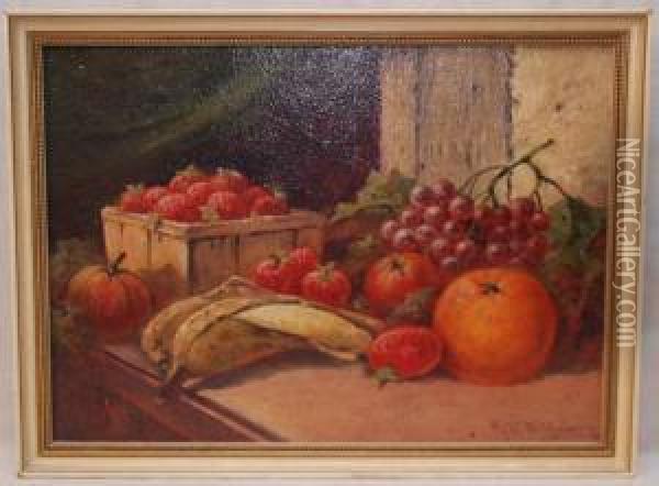 Still Life Fruits Oil Painting - George Washington Nicholson