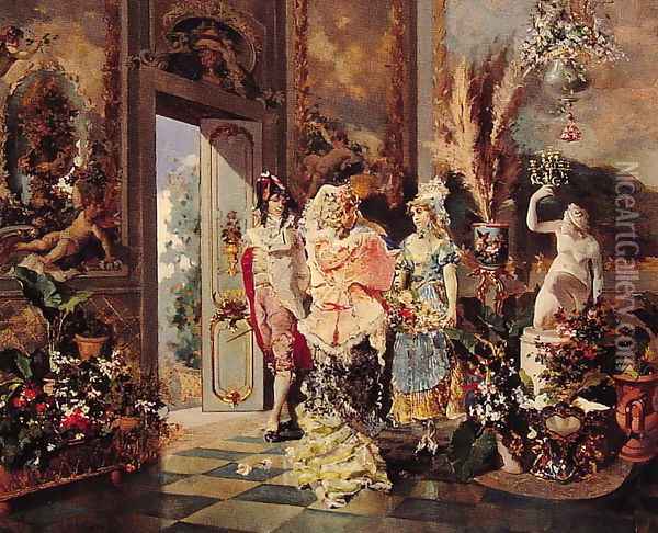 Rococo Manners Oil Painting - Juan Antonio Gonzalez